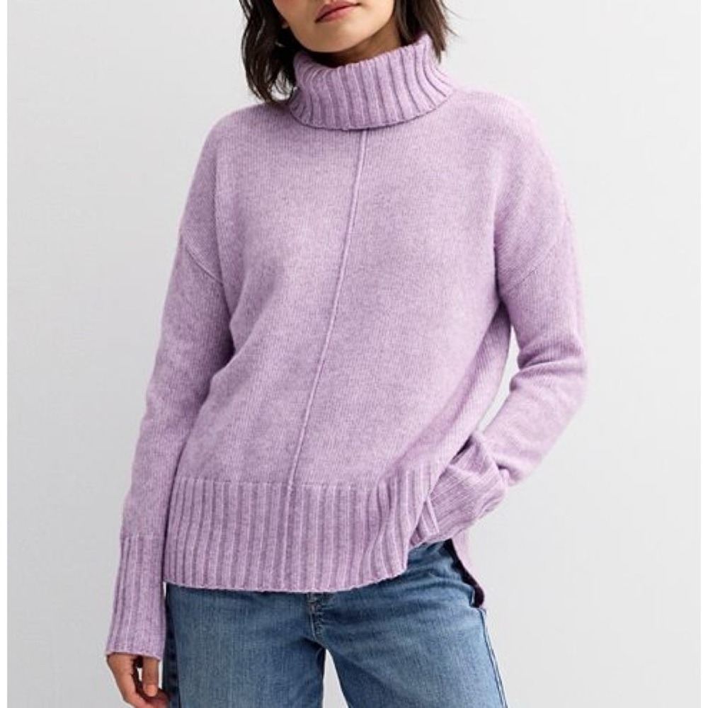 Sonoma Goods For Life Lacey Lilac Turtleneck Tunic Sweater
